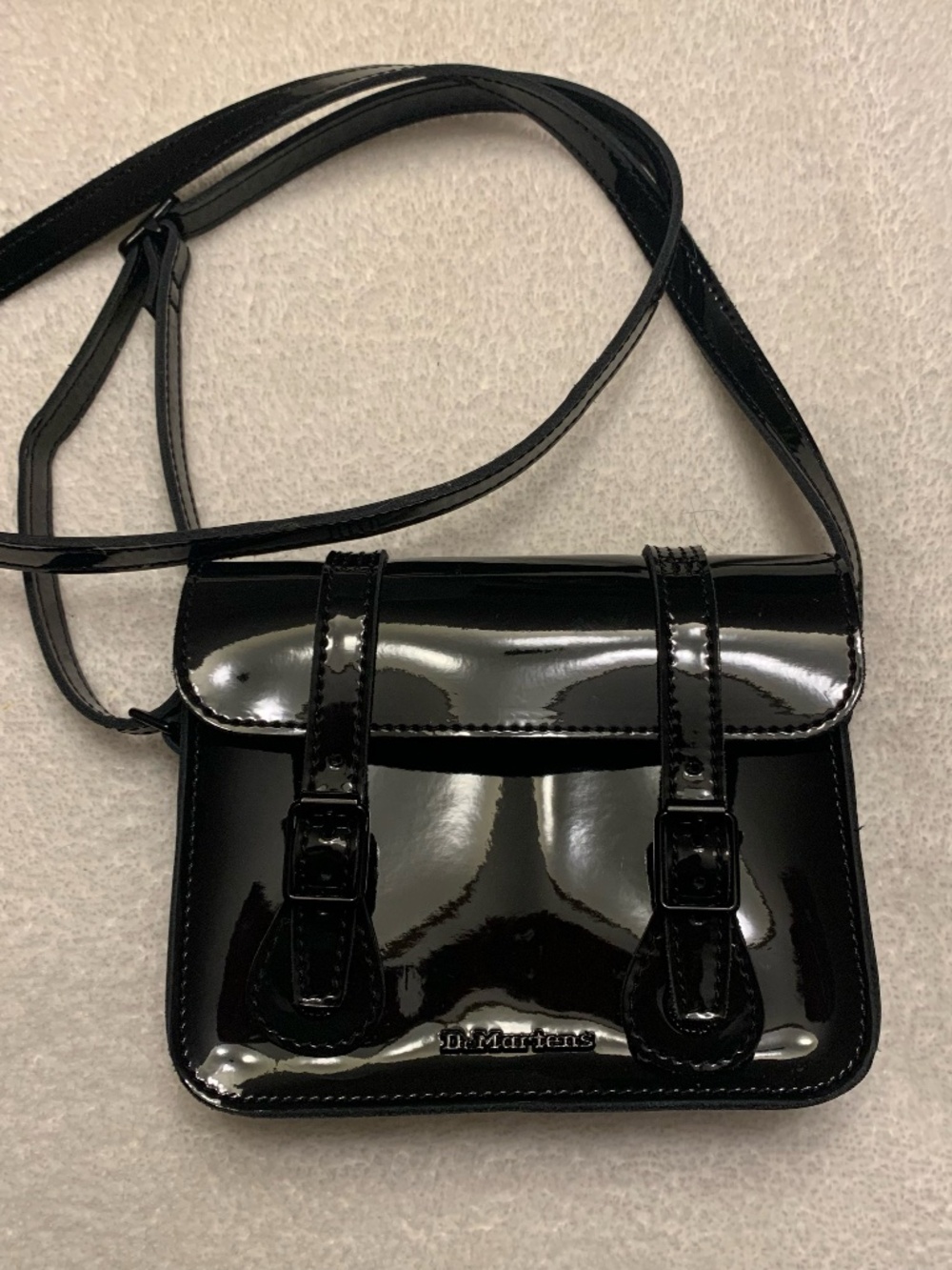 Dr Martens Pantent Leather 7 inch Adjustable  Leather Crossbody Bag Like New
